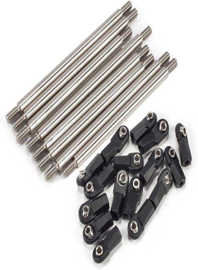 VNUHV Stainless Steel Chassis Tie Rod 275mm Wheelbase Links Set with M4 Rod Ends for 1/10 RC Crawler 275WB SCX10 D90 TF2 DIY Part - Image 2